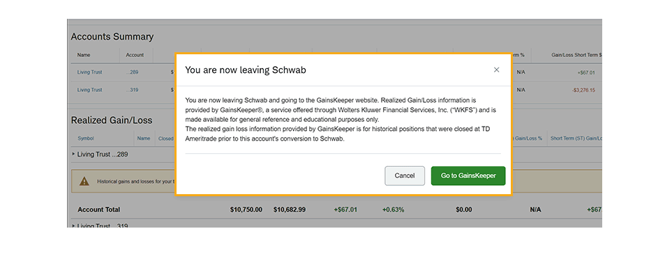 这是提示您即将离开嘉信理财网站的示例。